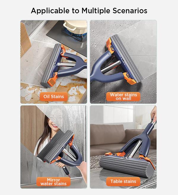 Joybos Wash Free Portable Self Squeeze Short Mini Mop Portable Mini Mop for Bathroom Kitchen Desktop Glass and Car Window