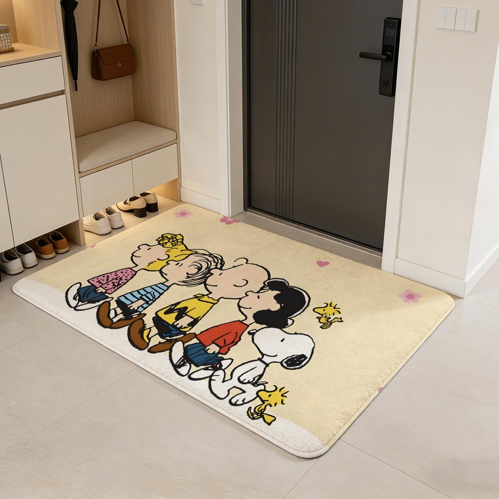 

Cheerful M-Mr. Men Little Miss Floor Mat Flannel Door Mat Non-Slip Absorbent Washable Indoor Home Rug 40x60cm