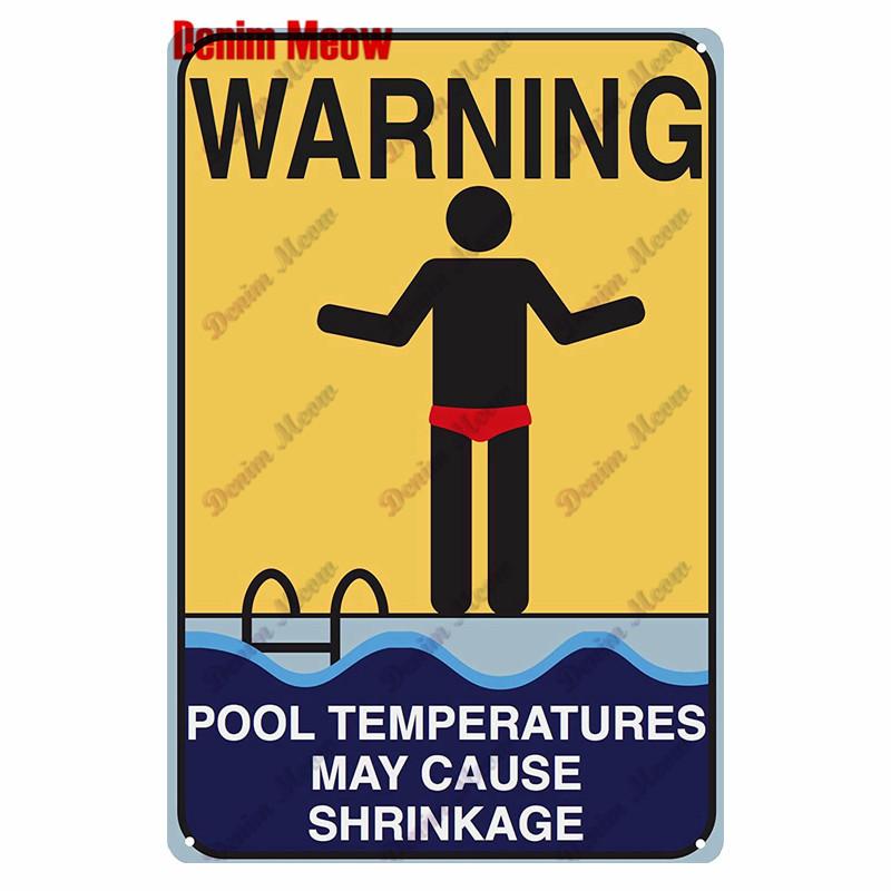 Retro Pool Rules Metal Sign Tin, Vintage Summer Swim Happy Place Plates, Wall Sign, Bar & Grill, Pub Decor, WY51