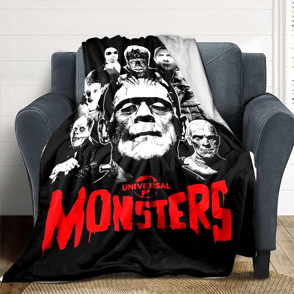 1pc Universal Monsters Soft Flannel All Season Throw for Home, Office, Outdoor UseDurable Comfort Soft Warm Throw for Home