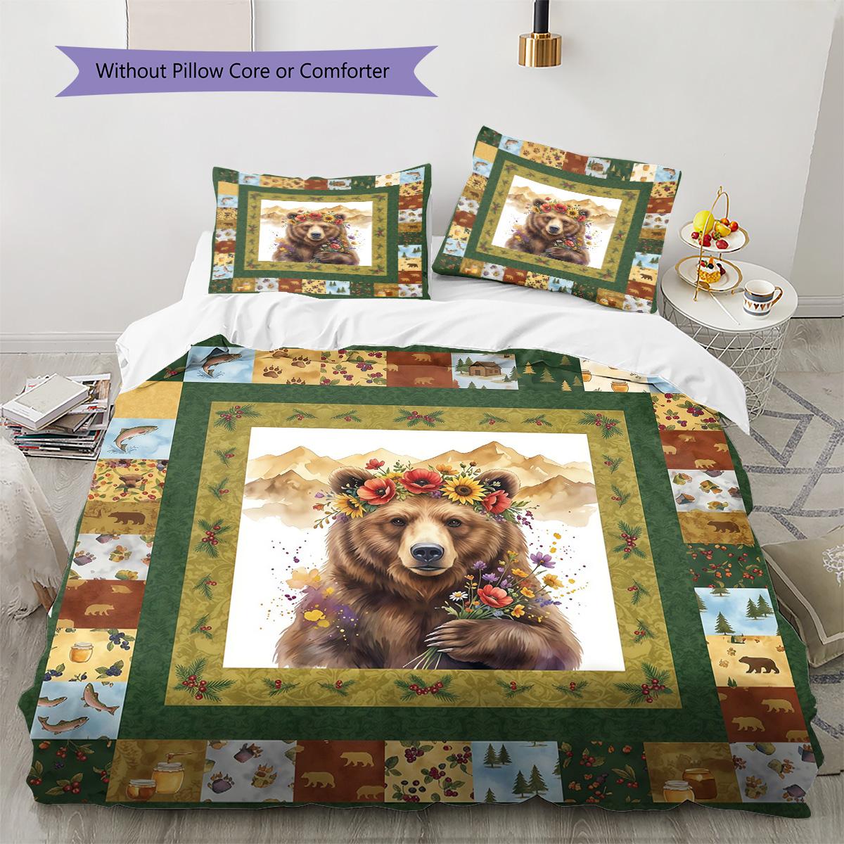 

Cow Capibara Pattern Bedding Set Quilt Cover Pillowcase Home Decor Gift (1 * duvet cover + 2 * pillowcase, without core) 135x200cm