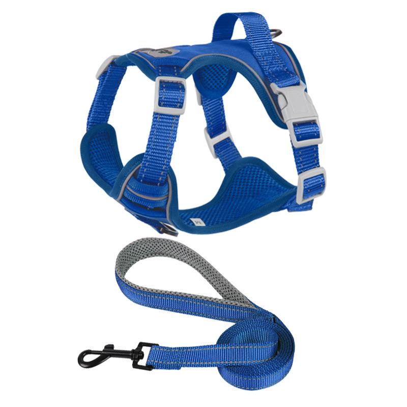 Reflektierende Atmungsaktive Hunde Geschirr Weste mit Leinen Set