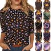 Women's Three-Quarter Sleeve Tops for Halloween Party Costume