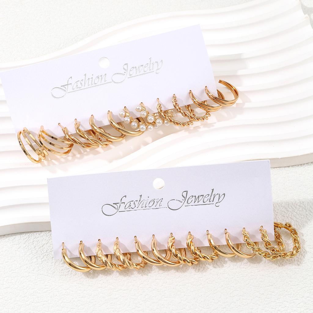 Simple Twisted C-shaped Stud Earrings Fashion Imitation Zircon Earrings Women's Elegant Daily Versatile Party Zircon