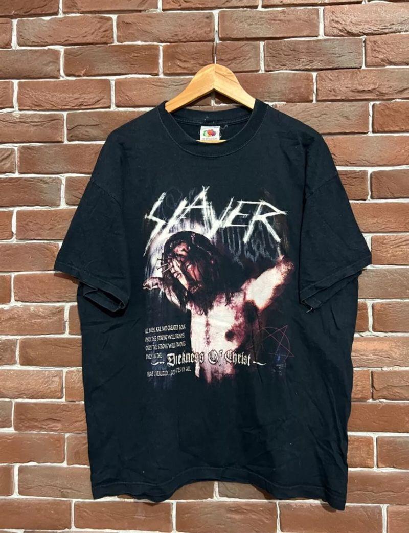 Slayer 2002 Darkness Christ Metal Band Black Unisex Tshirt Reprint S5XL KH7693 XXL