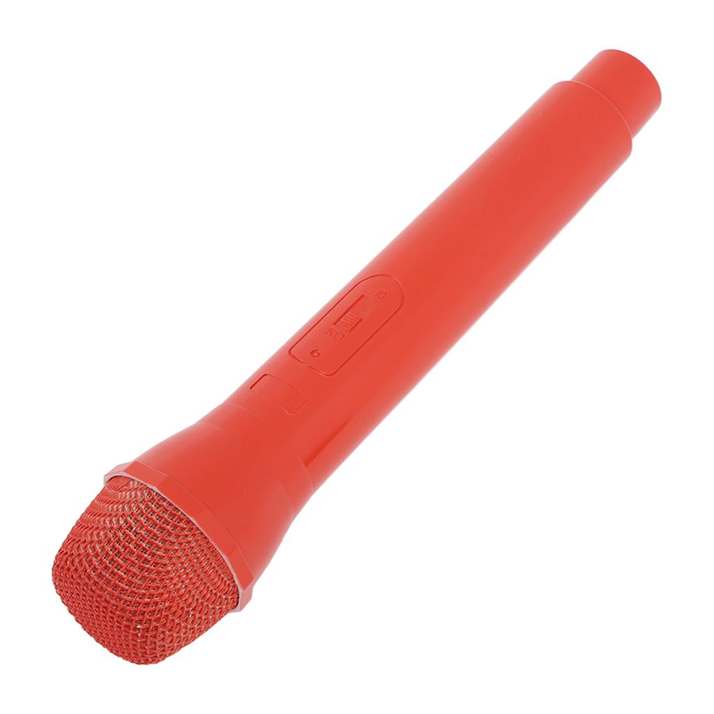 Pretend Play Microphone Toy Portable Smooth Bottom Realistic ABS Plastic Microphones Props for Performance Interview Red