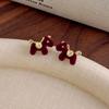 Unique Red Velvet Horse Stud Earrings for Women Vintage Zodiac Animal Earrings Casual Party Jewelry Accessories New Year Gifts