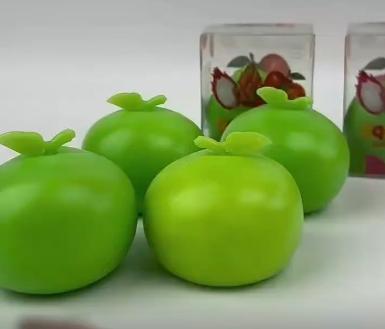 Crunch Fruit Squishy Crunch Sound Butter Stick Soap apple Mangosteen Peanut Pitaya Grape Crispy Building-Block Fidget Toy