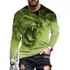 Long Sleeve Lion Abstract Pattern Mens Street T Shirt Spring Autumn 3d Animal Print Fashion T Shirt Street Loose Mens Casual Top