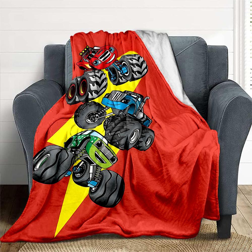 1PC Monster Trucks Outdoor Blanket Lightweight Flannel, Soft & Warm, All-Season Use for Sofa, Outdoor, Camping, Living Room, Office76
