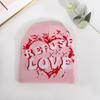 Cap Knit Unisex With Letter And Heart Embroidery Design For Fall Fashion Street