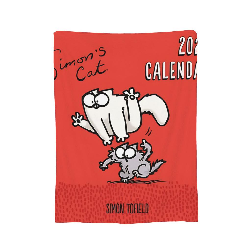 Simons Cat Humorous Cat Flannel Blankets Novelty Throw Blankets for Home Hotel Sofa 125*100cm Bedspreads,