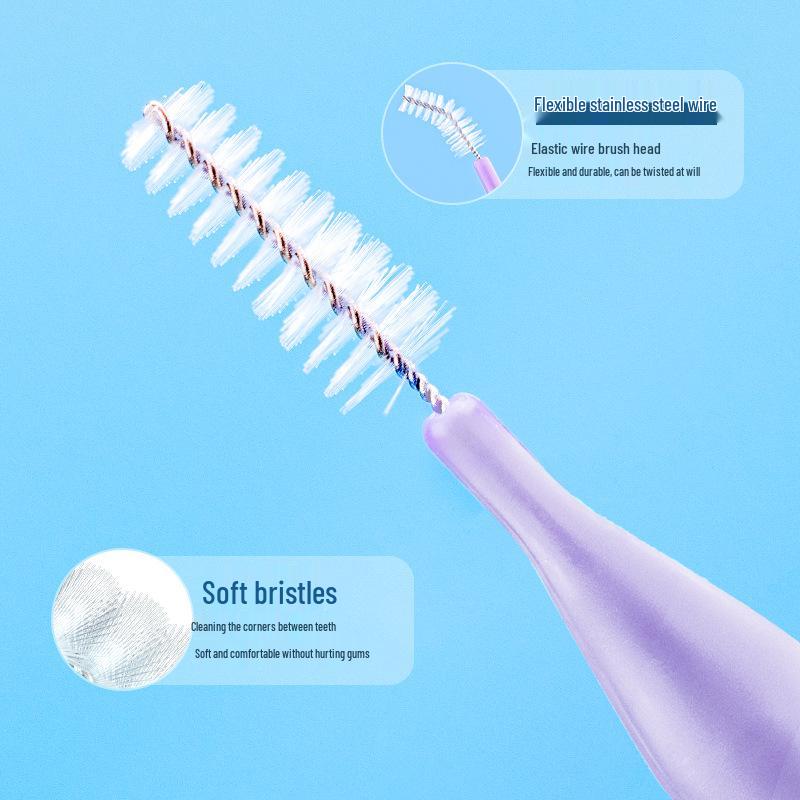 Yijie Super Fine Interdental Brush Kit for Adults - Orthodontic Teeth Gap Cleaning Tool (40 Pieces)