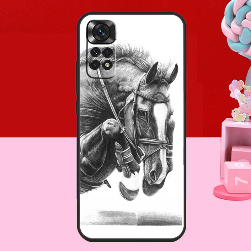 Horse Sketch Case For Xiaomi Redmi Note 14 13 12 11 10 15 Pro Plus Redmi 15 C 13C 10C 12C 14C Soft Cover