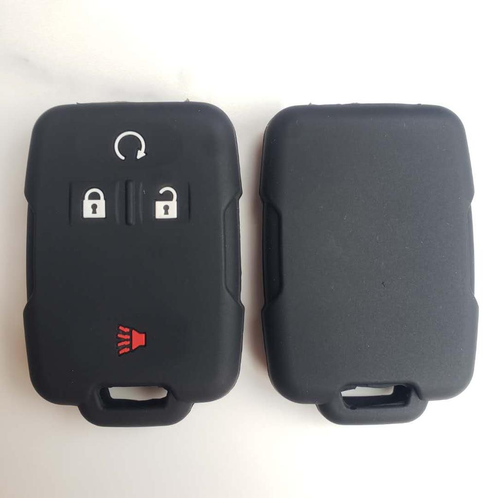Silicone Key Cover Case Keyless Protector Fob Remote Wallet For Gmc Yukon Sierra 1500 Chevrolet Suburban Tahoe 5 Buttons