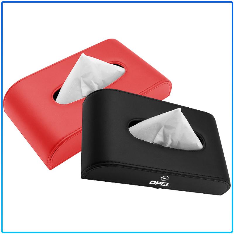 1pcs Car Tissue Box Holder Armrest Box Storage Case Emblem For Opel Astra H G J Insignia Mokka Zafira Corsa Vectra B C D