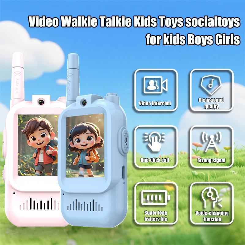 2PCS AIRITON JK200 Walkie Talkie for Kids with Video 2 Pack Rechargeable Clear Sound Voice Changer Long Range Gift for Boy