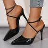 Fashion Sexy Cross Strap High Heels Shoes for Women 2025 Summer New Black Apricot Baotou Sandals Female Thin Heeled Elegant Woman Heels