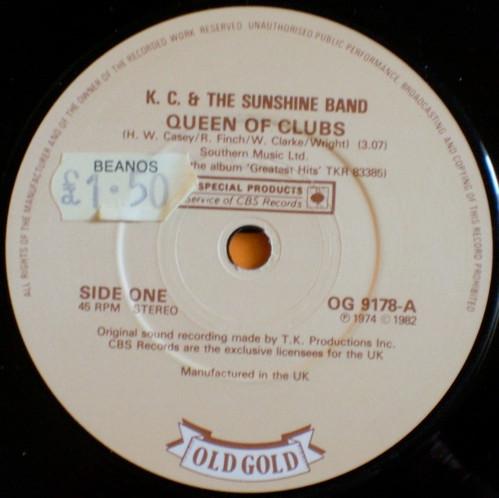 

7inch Record KC THE SUNSHINE BAND Queen Of Clubs Get Down Tonight OG9178 Old Gold UK SoulFunk Used
