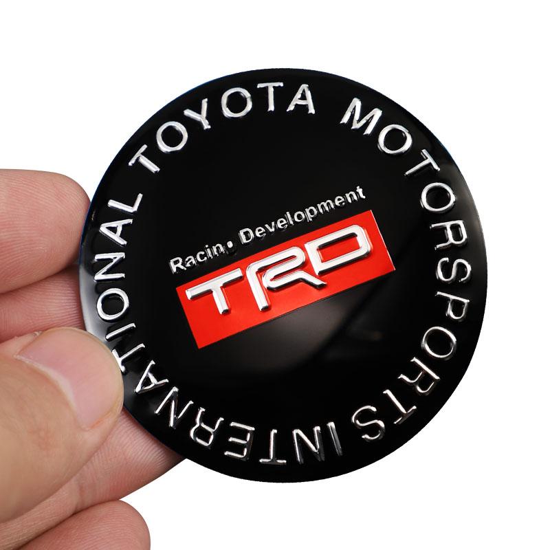 4pcs Car Wheel Stickers 56mm Auto Center Hub Cap Decal For Toyota Gazoo Racing TRD Corolla Yaris Chr Auris Rav4 Prius Prado