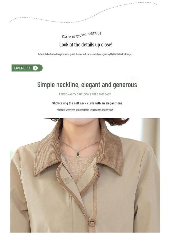 Mom's Spring Fashion: 2026 New Style Casual Jacket for Middle-aged & Elderly Women – Stylish, Versatile, Thin Windbreaker for Mother's Day