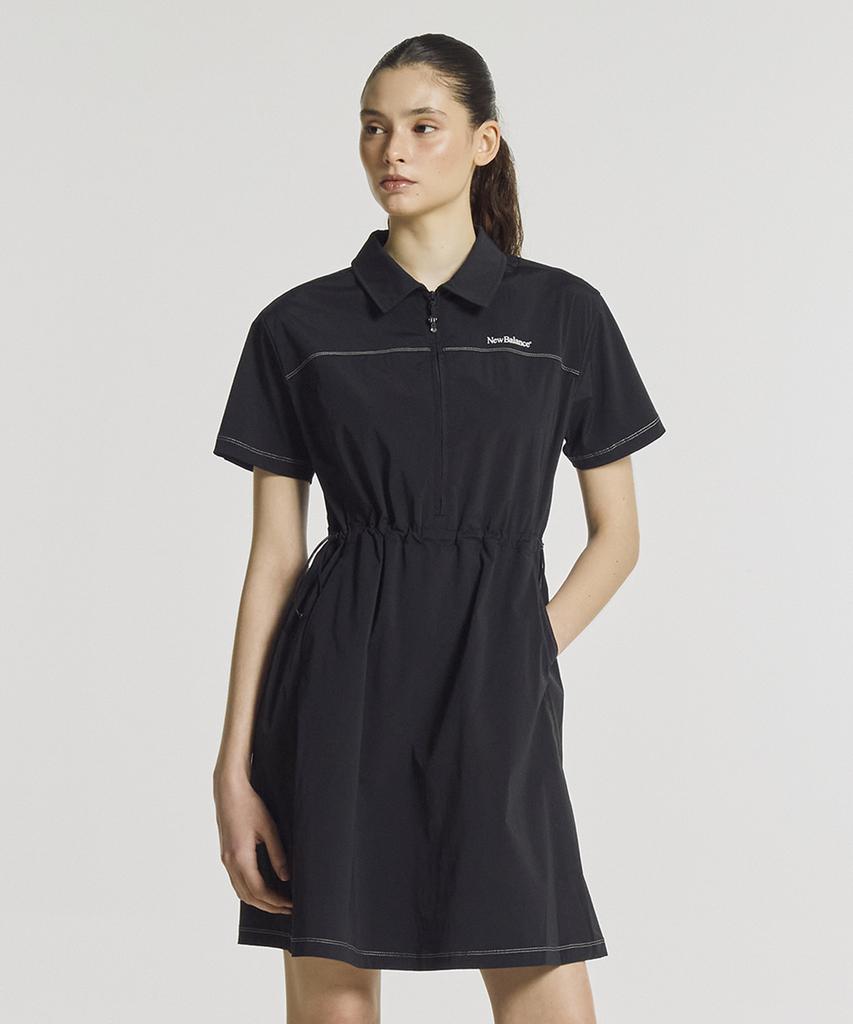 Nyuballanseu Nbnkg3W612 / Women Frozen Woven Stretch Collared Dress (Black)