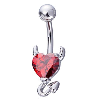 Navel Belly Button Ring   Heart Spiral Devil Piercing Jewelry