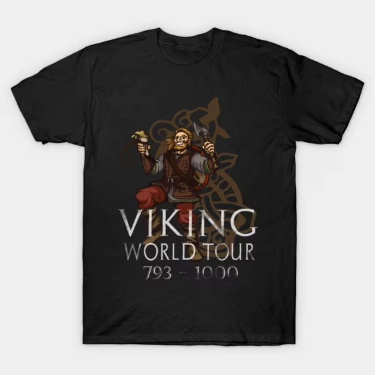 

Nordic Warrior World Tour T-Shirt 100% Cotton O-Neck Short Sleeve Summer Casual Mens T-shirt Streetwear - Men s Summer Cotton... S