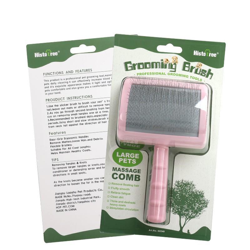 Pet Deshedding Needle Comb for Dogs & Cats - Grooming Brush & Rake