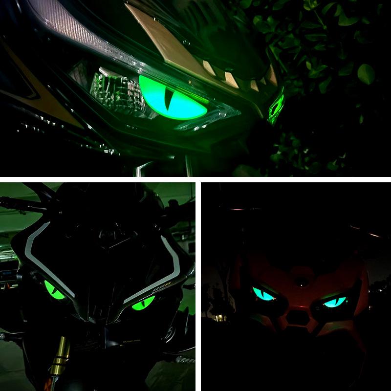 3D Luminous Devil Cat Eye Motorcycle Decal
