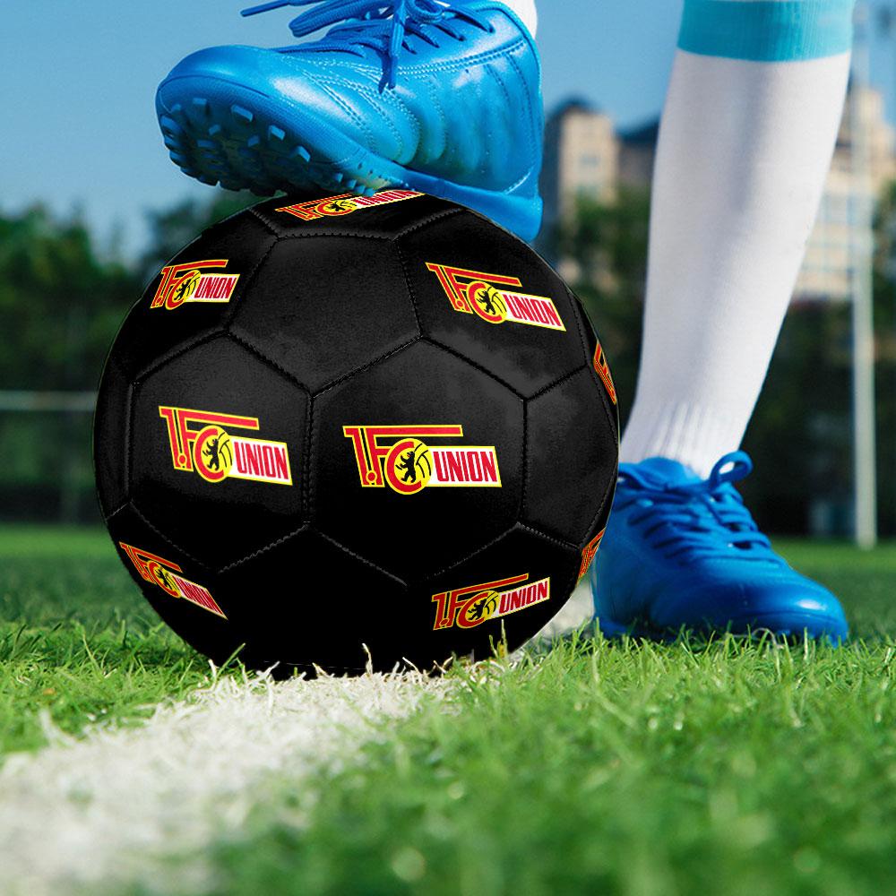 FC Union Berlin Size 5 Soccer Ball, Machine-Stitched PVC, Durable & High Bounce, All Ages Fit, fan merchandise, matches & outdoor use.