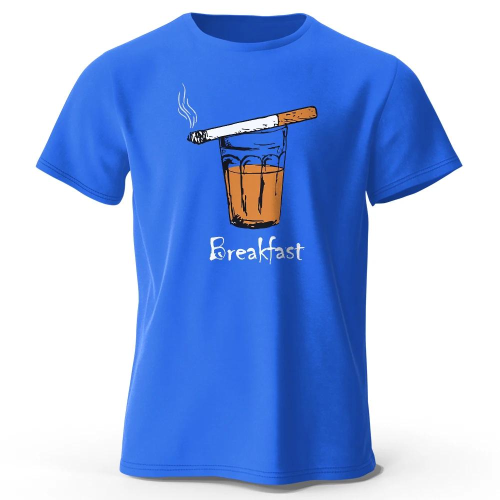 Joke The Breakfast Printed Unisexs TShirt 100 Cotton Oversized Funny Graphic Tees for Unisex Summer Tops