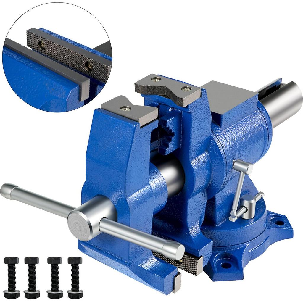 Multipurpose Vise 6-Inch Bench Vise 360-Degree Rotation Clamp On Vise with Swivel Base and Head Heavy Duty Multi-Jaw Vise for Clamping Fixing