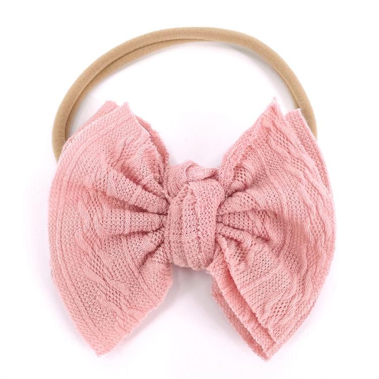 Baby Girls Bowknot Headband Elastic Princess Nylon Hair Bands Hair Accessories