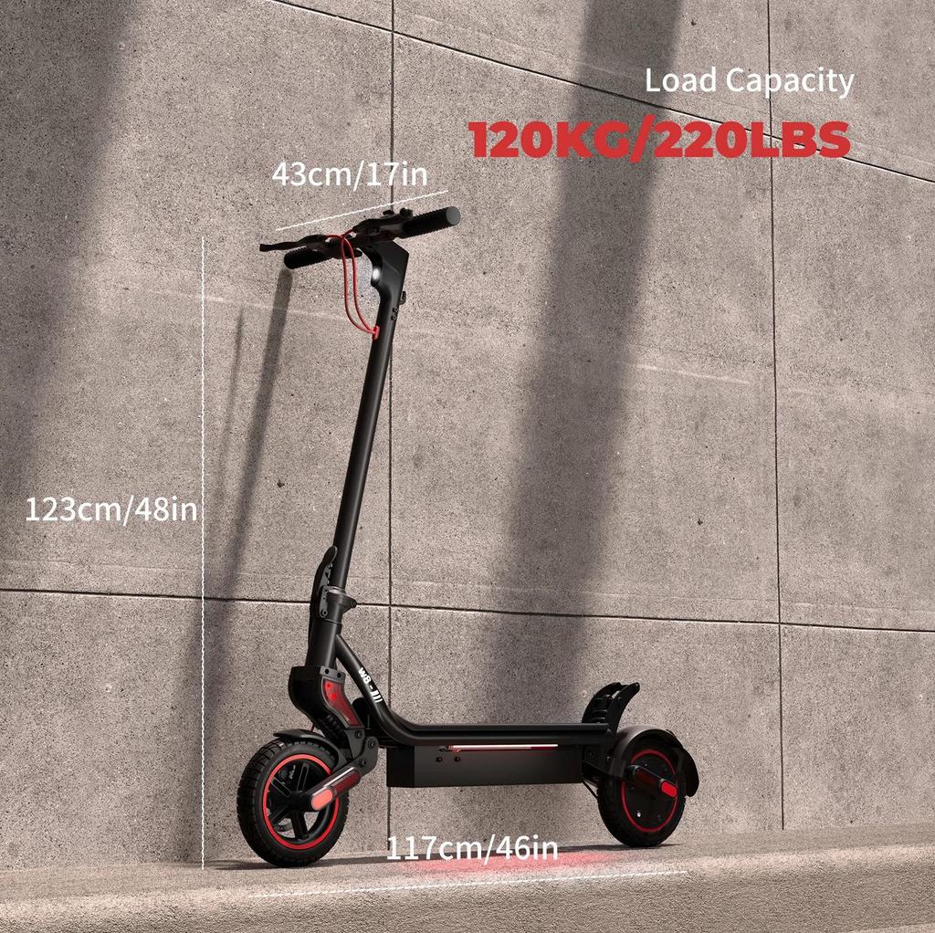 Trottinette Électrique Pliable iScooter 9.3" Moteur 500W Vitesse Maximale 40Km/h 10.4AH Autonomie Max 40Km Charge 120Kg Noir W8