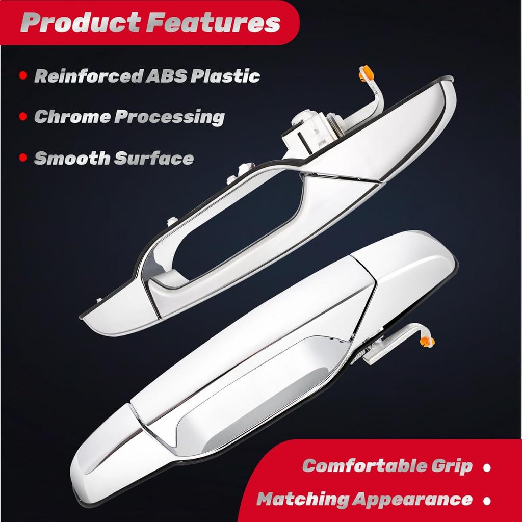 Exterior Chrome Door Handle Front Right Passenger Side For 2007 2008 2009 2010 2011 2012 2013 2014 Chevy Silverado Suburban Tahoe Avalanche, GMC