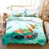 Goldfish Duvet Cover King/Queen Size Golden Red 3D Animal Bedding Set For Kid Teen Adult,Fish Themed Quilt Cover With Pillowcase