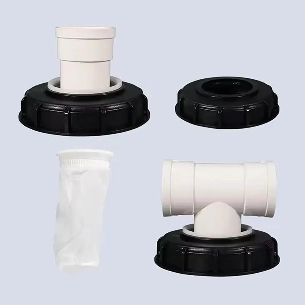 163mm IBC Ton Drum Fittings Plastic Cap T-shaped/Straight Head/Elbow/Vertical with Filter Screw Rainwater Filter Cover Washable