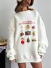 Versatile Cartoon Print Fleece-Lined Sweatshirt - Autumn/Winter Fashion