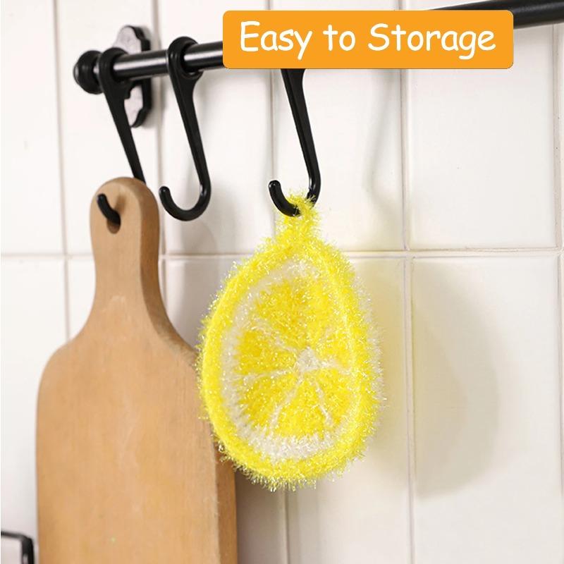 Lemon Dish Towel Brush Acrylic Woven Dish Towel Cleaning Hand Crocheted Dish Towel Household Kitchen Cleaning Tools