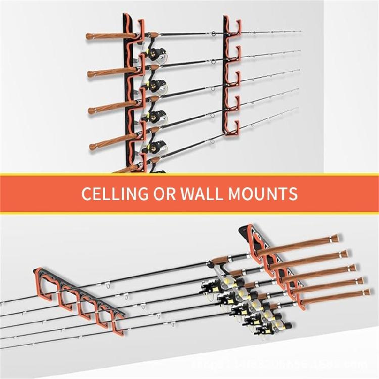 High Strength Fishing Rod Wall Mount Holder Vertical Rod Organizers Systems Multifunctional Fishing Rod Storage Rack