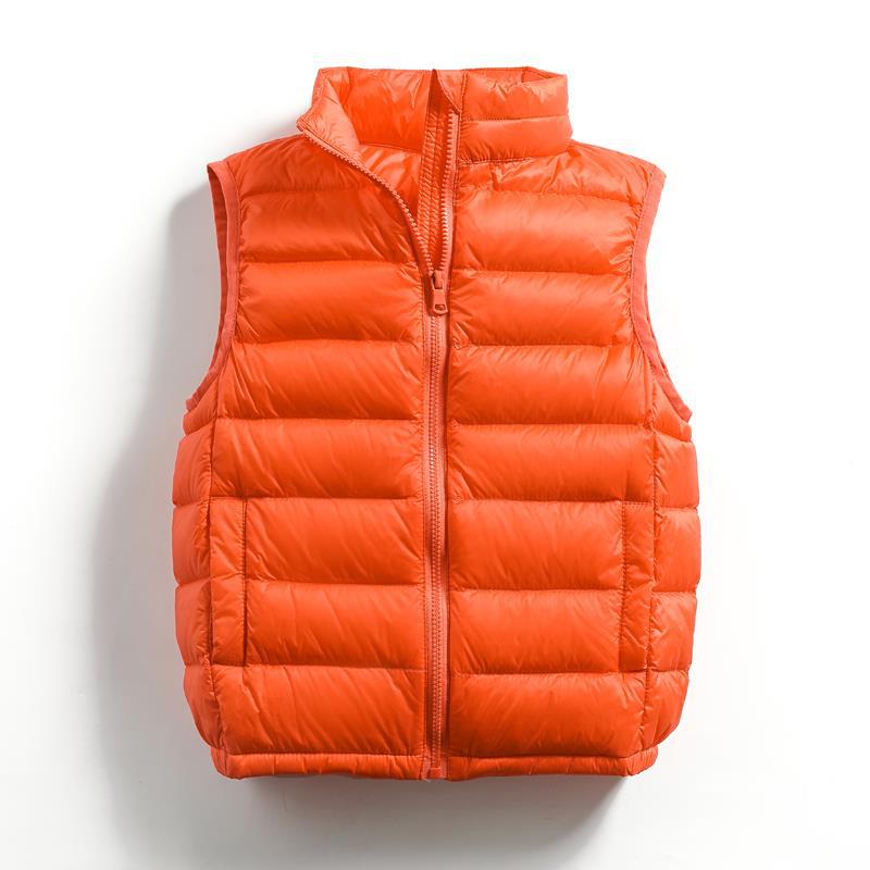 2-14 Years Children Ultra Light 90% White Duck Down Vests Fall Winter Baby Girls Thin Warm Waistcoats for Boys Kids