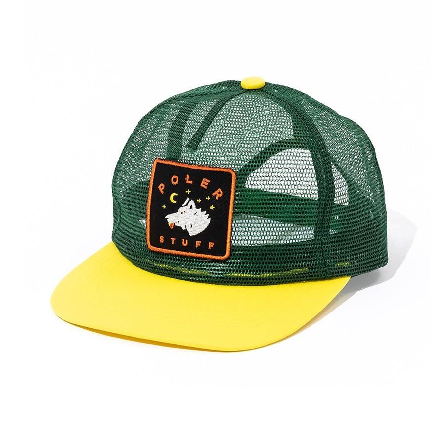 POLERSTUFF Full Mesh Trucker Cap Olive/Yellow