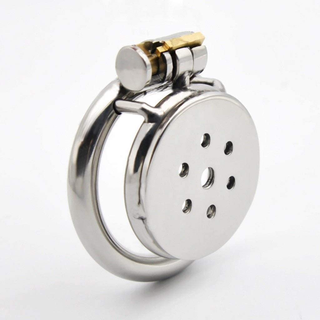 Male Penis Lock Chastity Metal Device Flat Round Hole Urethral Metal Chastity Devices Cages For Men Sex Toys Penis Bondage
