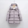 New White Duck Down Solid Color Simple Hooded Down Jacket Women's Loose New Winter Long Thickened Coat Tide