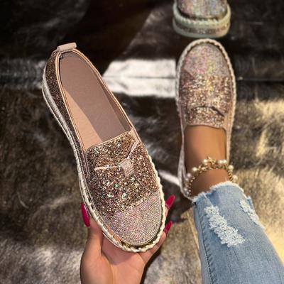 2026 Sneakers da Donna Autunno Primavera Casual Taglie Forti Scarpe da Donna alla Moda Diamanti Fondo Spesso Piatte Sneakers da Tempo Libero Donna