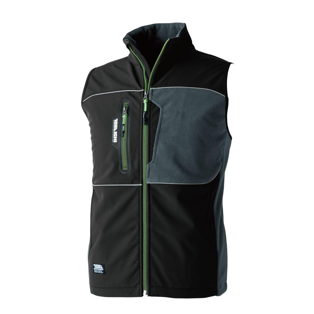 Toraichi Winter Vest Toraichi Stretch Cool Design with Sticker Size 7940-602, Workwear, Windproof, Warm, Outerwear, Pro-Uni [13. Black, L]