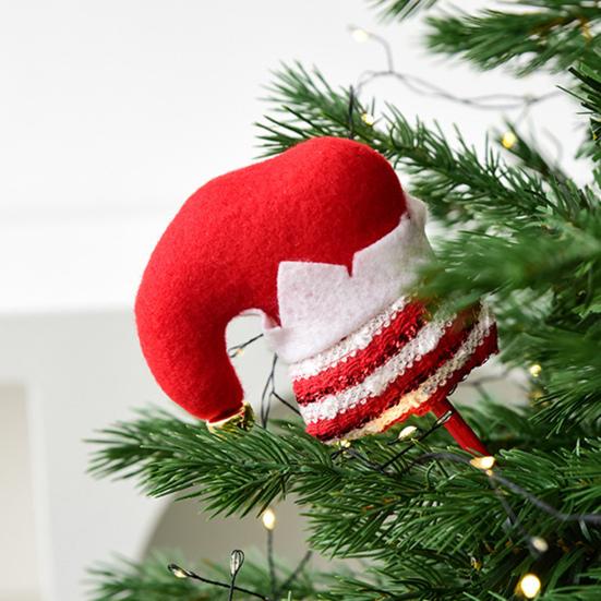 Elf Leg Christmas Tree Picks 3D Decorative Stems with Colorful Stripes Easy Insert Elf Leg Decor for Xmas Tree Wreath & Holiday Display