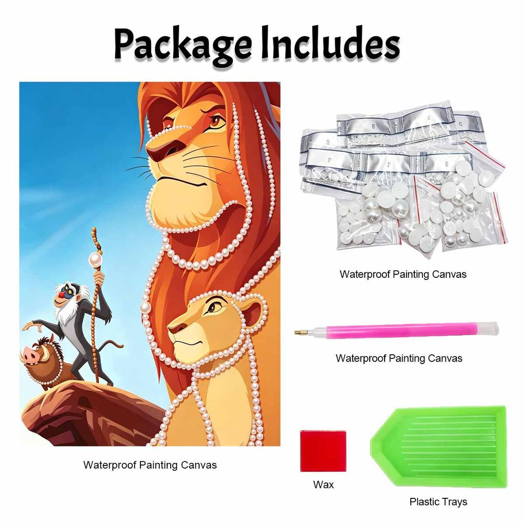 Disney DIY Pearl Painting The Lion King Creative Pearl Style Decorative Painting Creative Ornaments Friends Gifts Desktop Displays Home Decoration