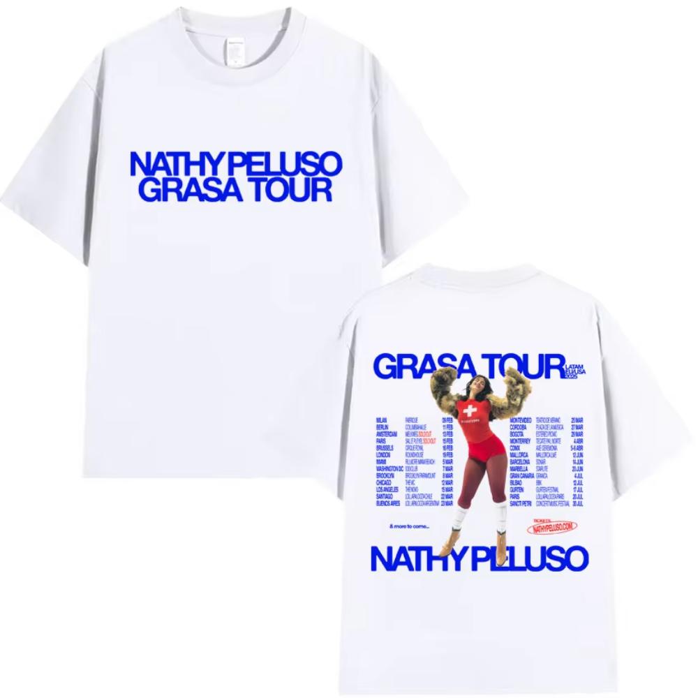 

Nathy Peluso Grasa 2026 Tour Trendy Album Graphic T Shirt High Quality Tshirt Hipster Mens Women Cotton Summer Tshirt Fans Gift XL